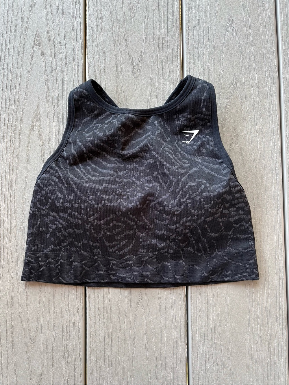 Gymshark Adapt Animal Seamless Sports Bra Black Gray Size Medium